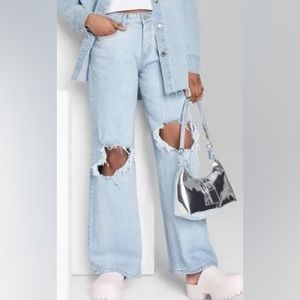 Wild Fable super high rise baggy distressed jeans